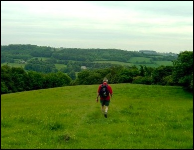 Mick, leading the way to Pinchcombe and the bottom of the Painswick Valley.